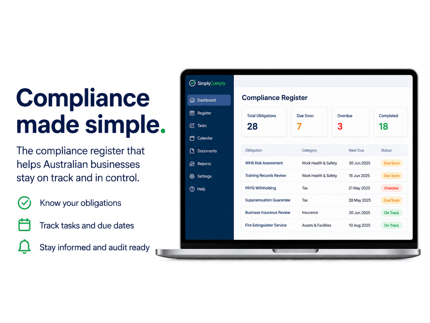 SimplyComply compliance dashboard